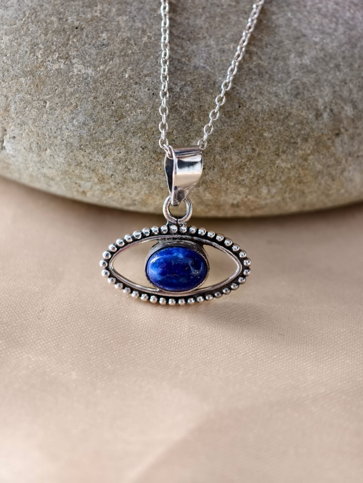 925 Sterling Silver Lapis Lazuli Evil Eye Pendant 925 Sterling Silver Lapis Lazuli Evil Eye Pendant