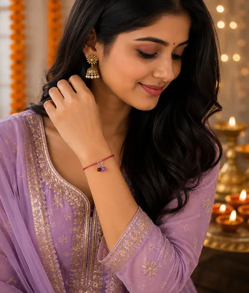 Amethyst Garnet Lumba Rakhi