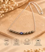 Genuine Pyrite Bead Necklace in 925 Sterling Silver
